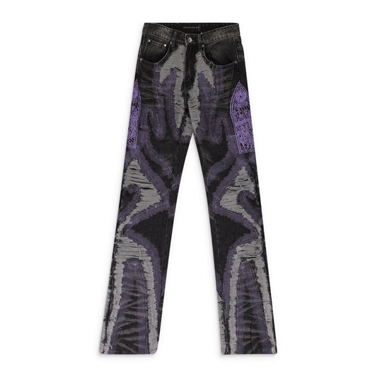 BLACK TECHNO STRAIGHT-FIT JEANS