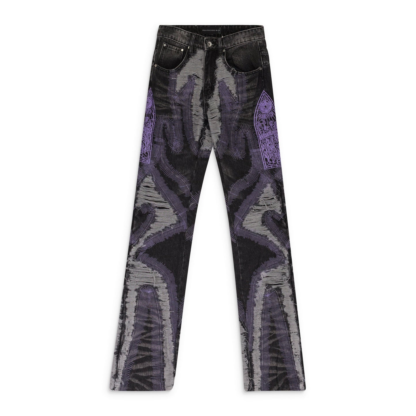 BLACK TECHNO STRAIGHT-FIT JEANS