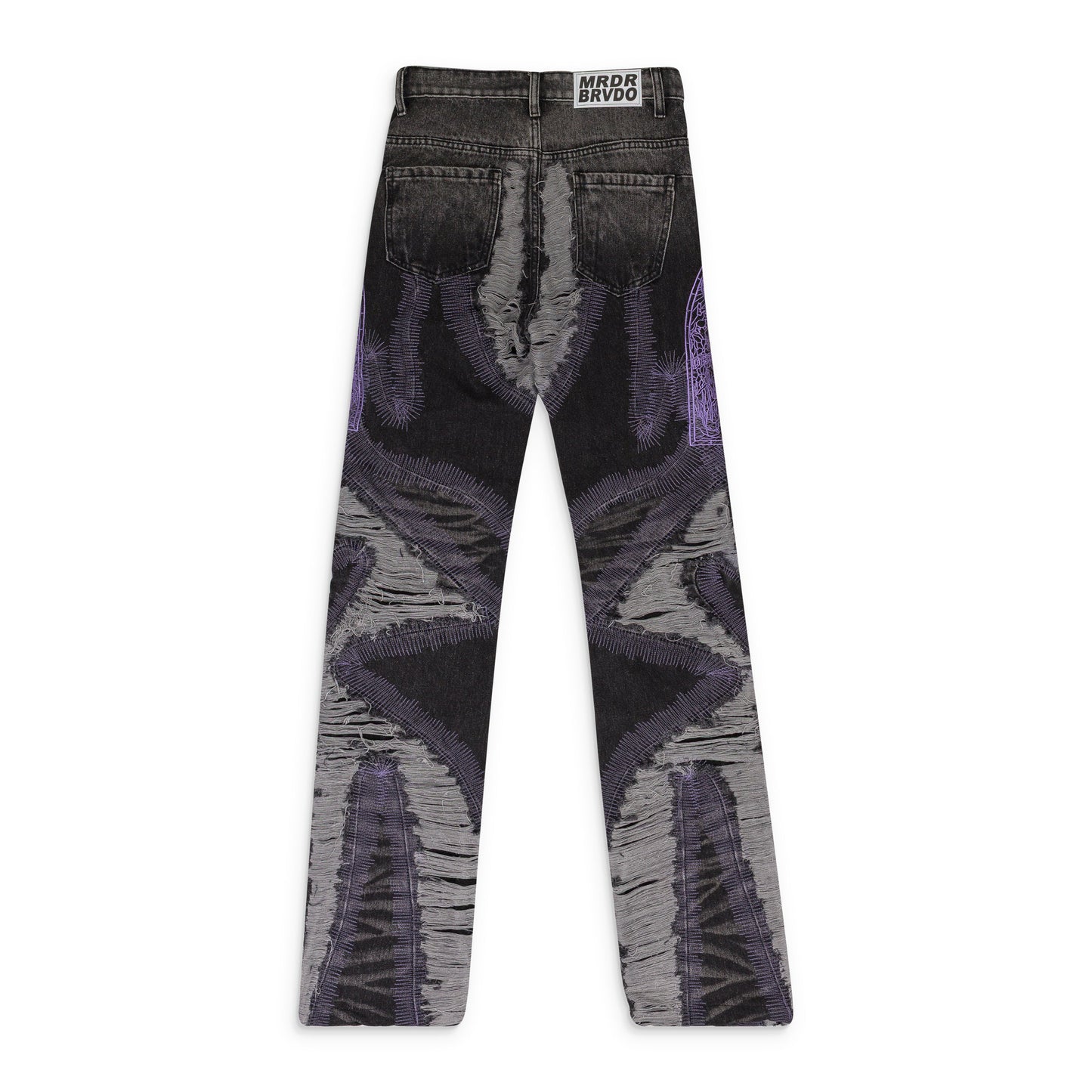 BLACK TECHNO STRAIGHT-FIT JEANS