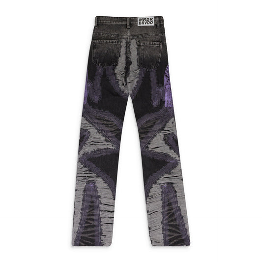 BLACK TECHNO STRAIGHT-FIT JEANS