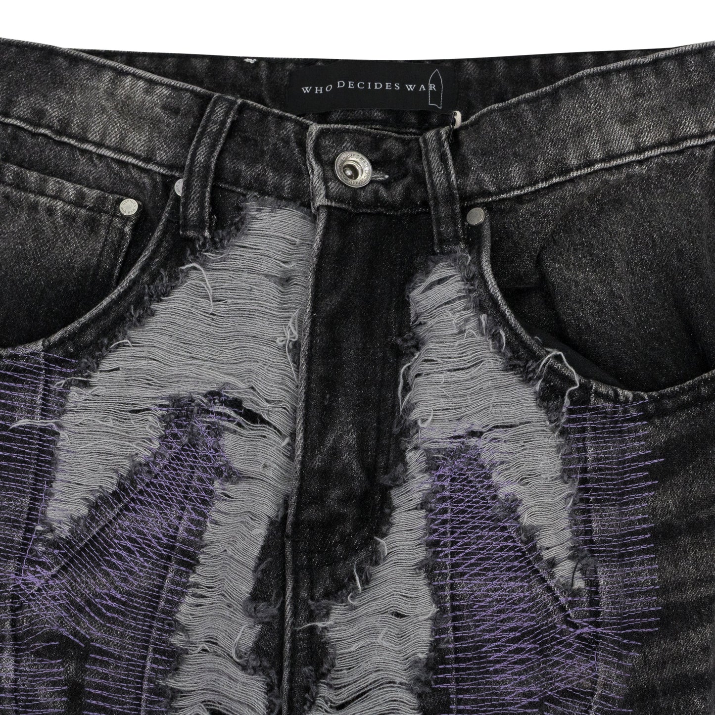 BLACK TECHNO STRAIGHT-FIT JEANS