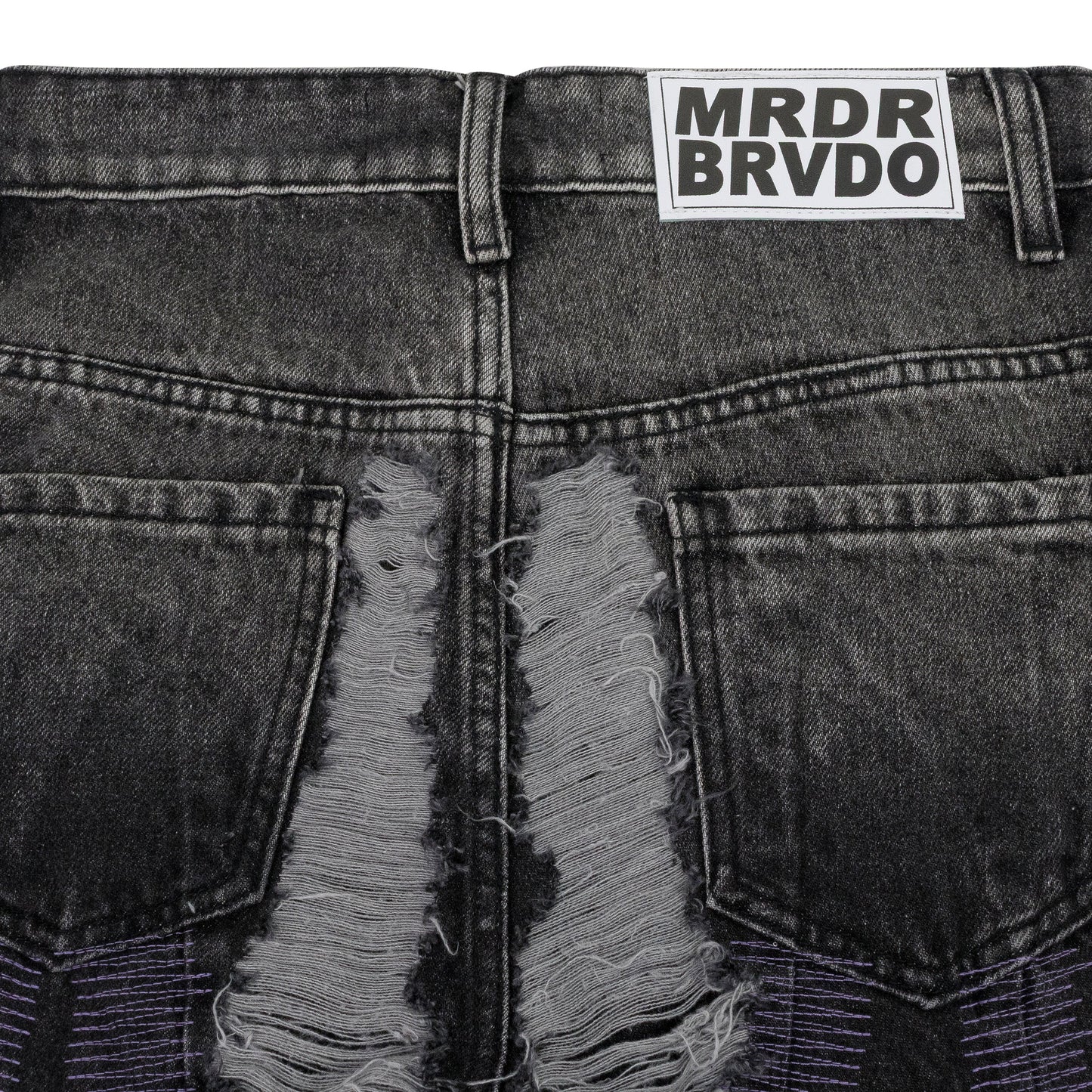 BLACK TECHNO STRAIGHT-FIT JEANS