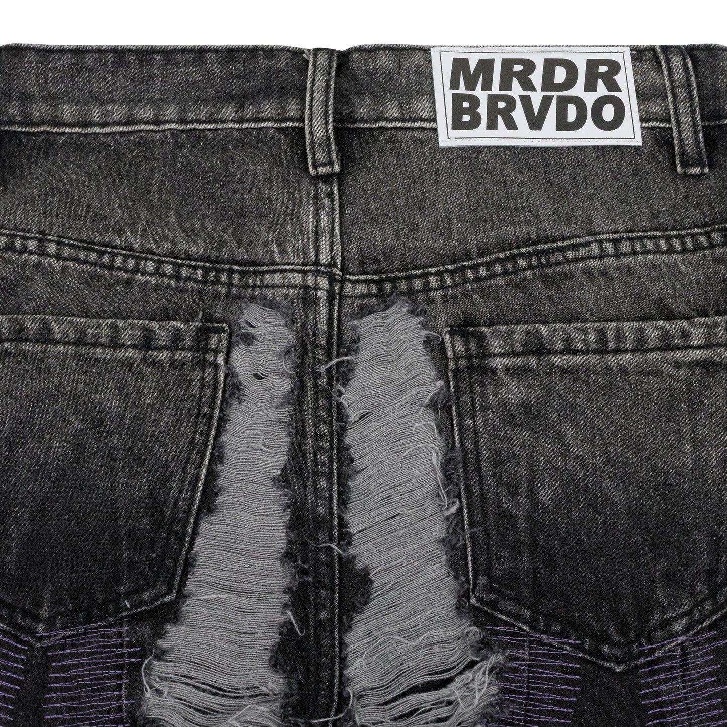 BLACK TECHNO STRAIGHT-FIT JEANS