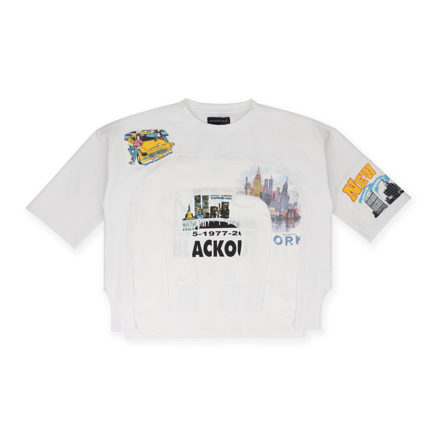 WHITE ARCHED COLLAGE T-SHIRT