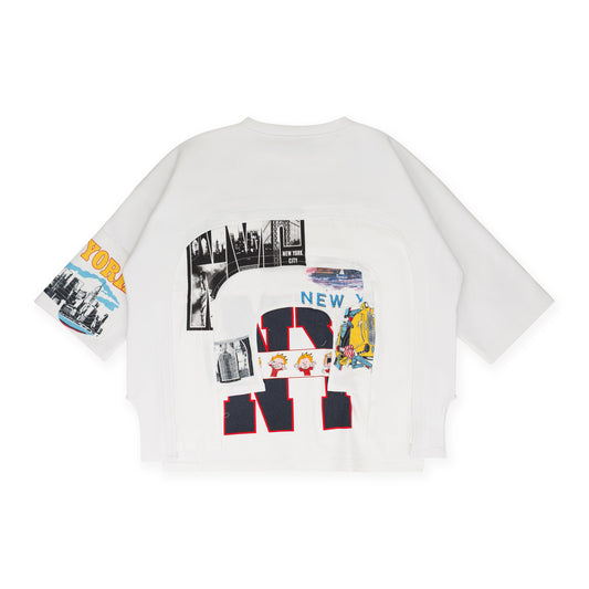 WHITE ARCHED COLLAGE T-SHIRT
