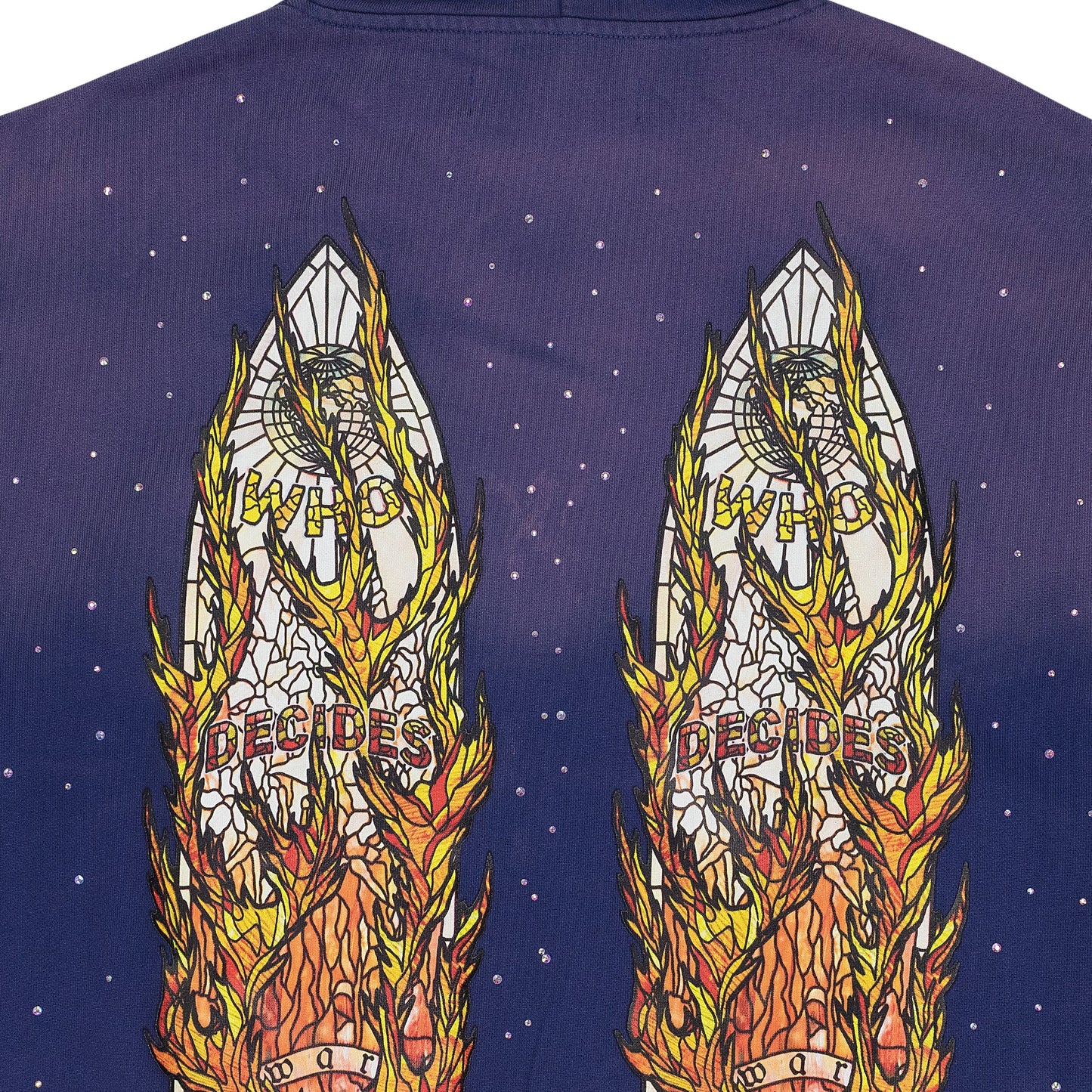 INDIGO FLAME GLASS HOODIE