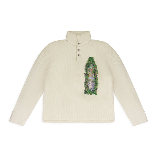 IVORY PUFFED RUGBY BUTTON-DOWN SHIRT