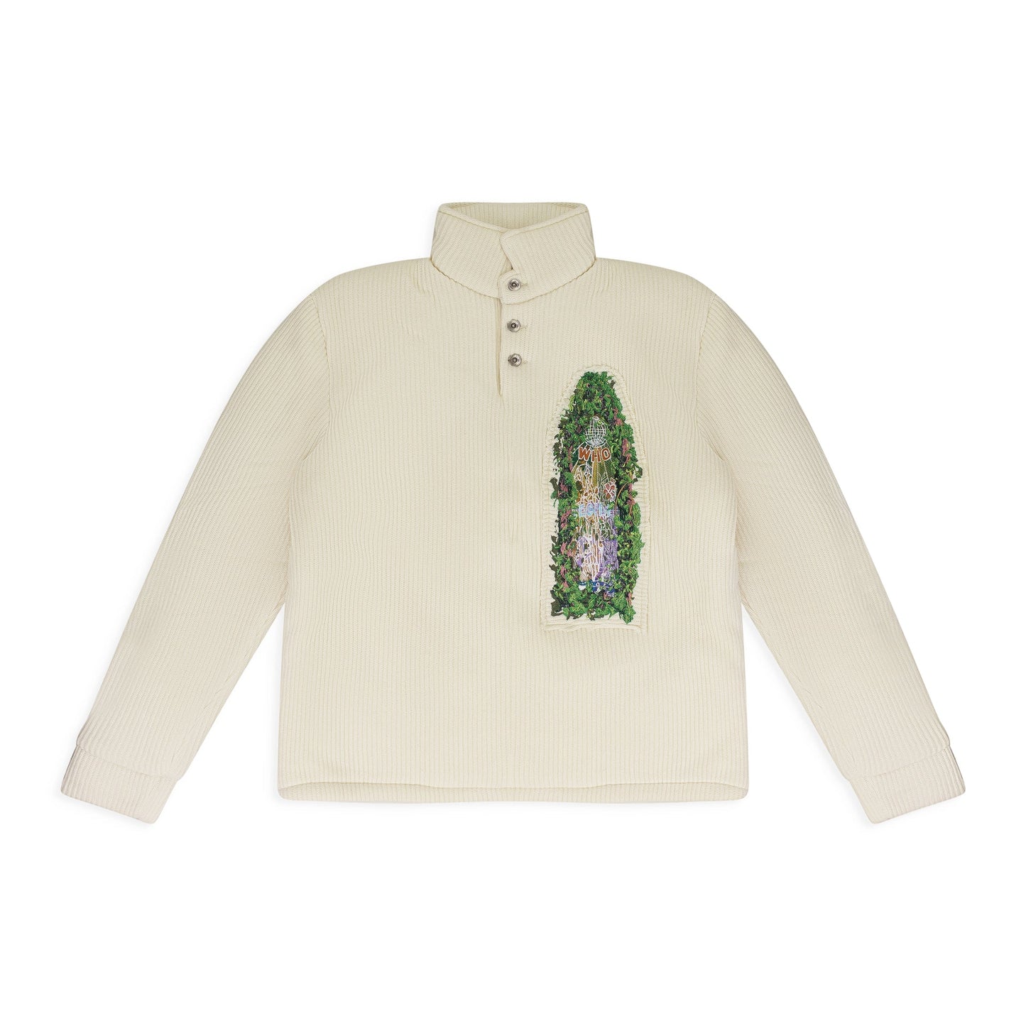 IVORY PUFFED RUGBY BUTTON-DOWN SHIRT