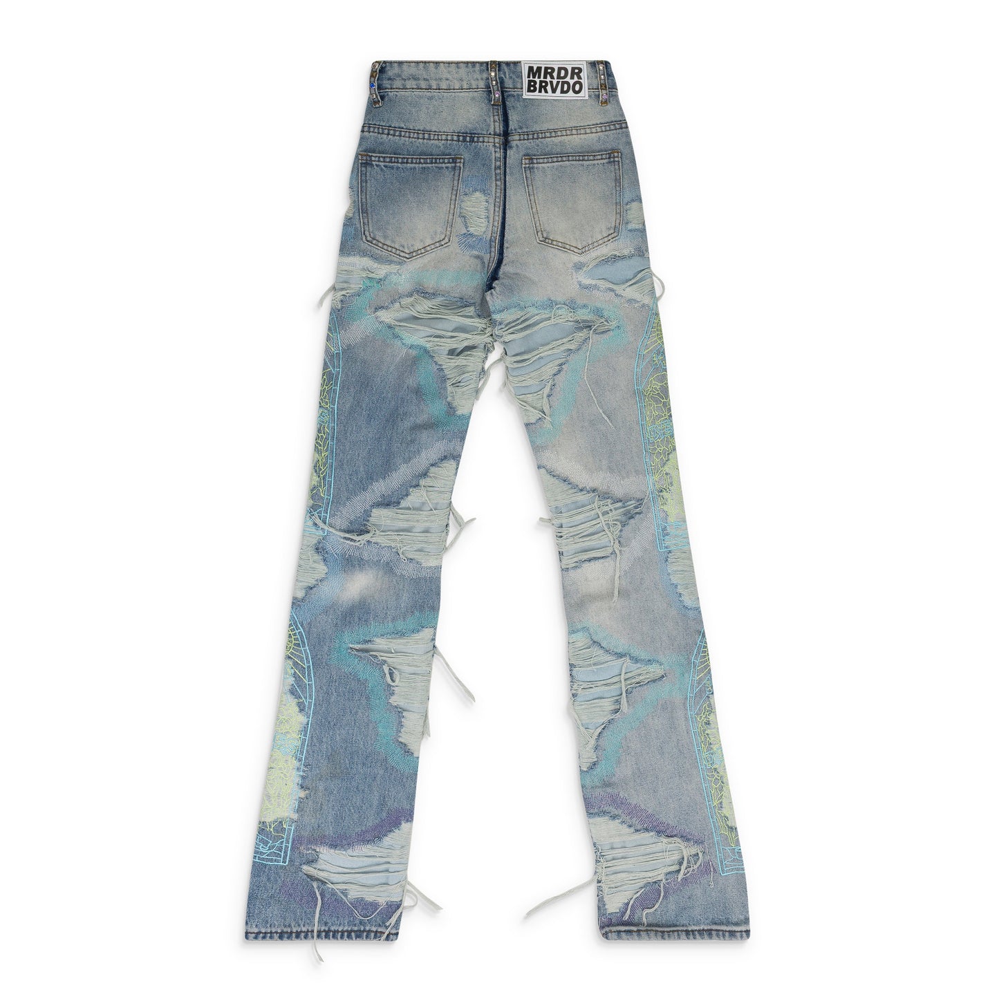 MULTICOLOR STUDDED RELAXED-FIT JEANS