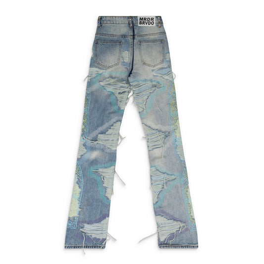 MULTICOLOR STUDDED RELAXED-FIT JEANS