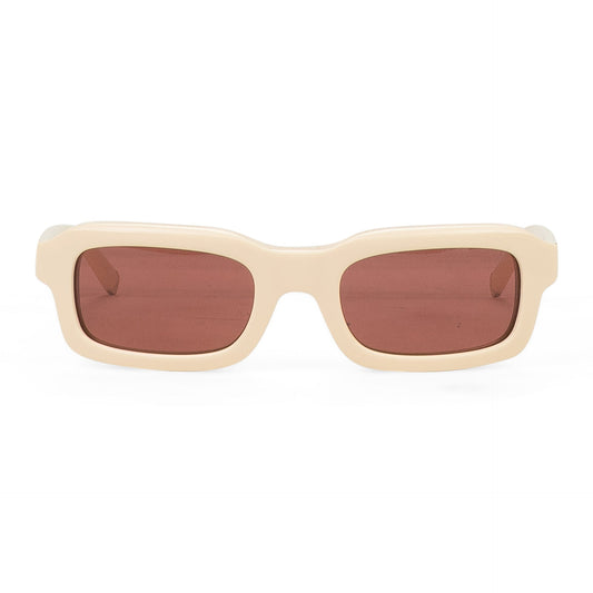WHITE/BROWN STEVE FRAME SUNGLASSES