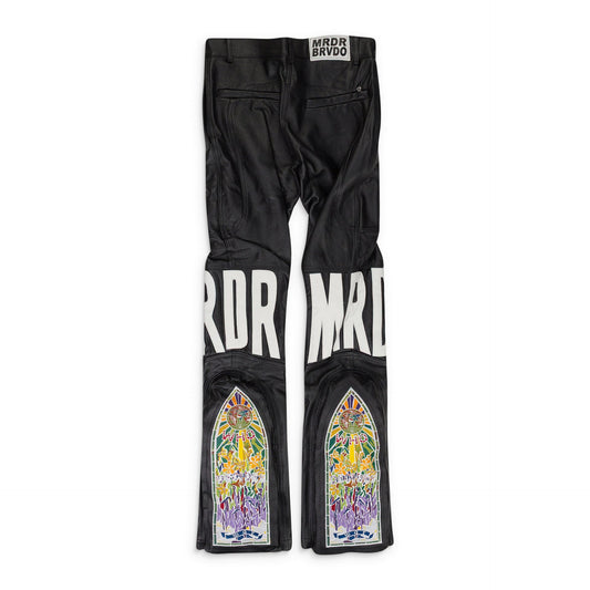 BLACK MRDR LEATHER PANTS