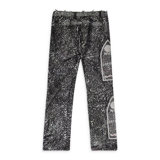 BLACK FOIL LEATHER PANTS
