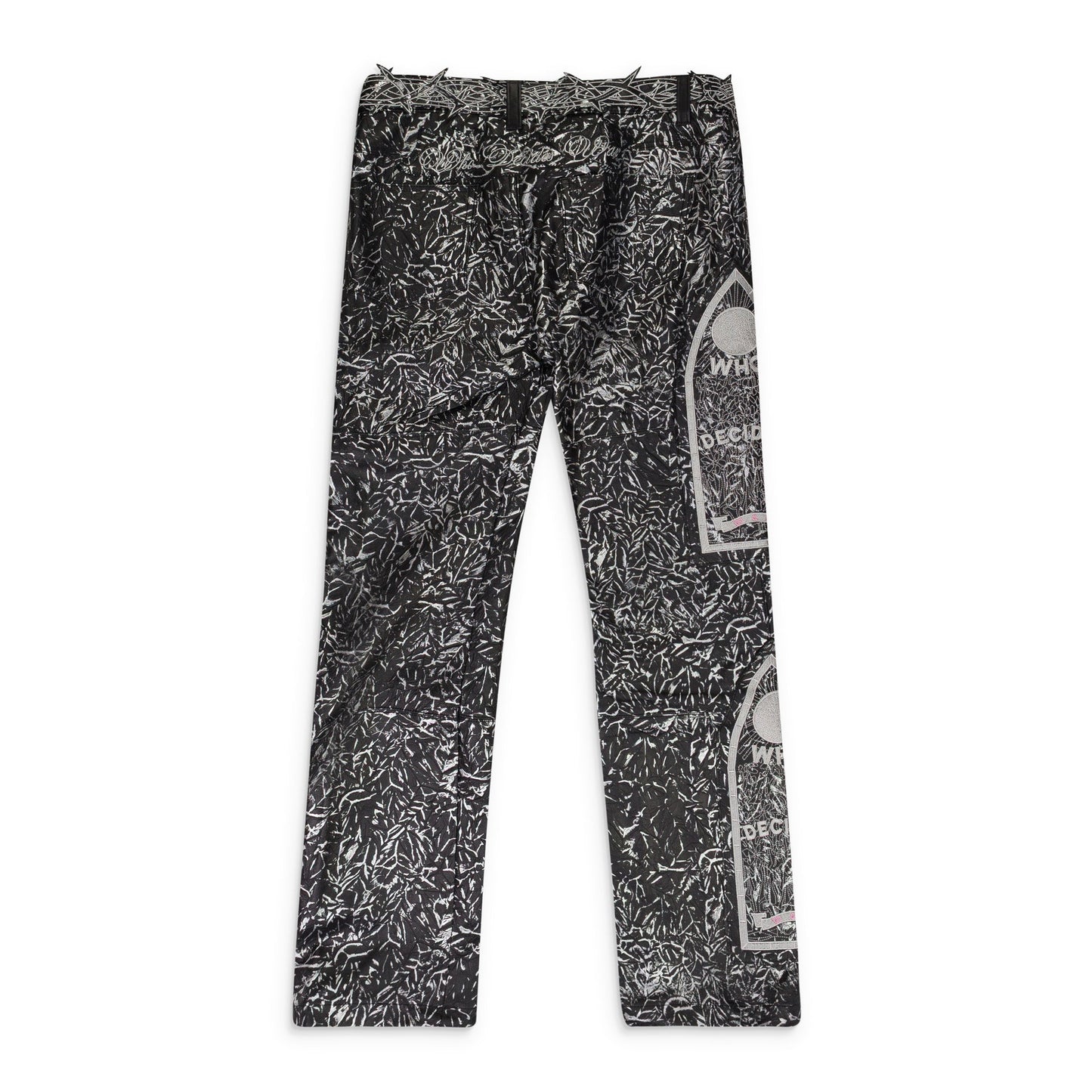 BLACK FOIL LEATHER PANTS