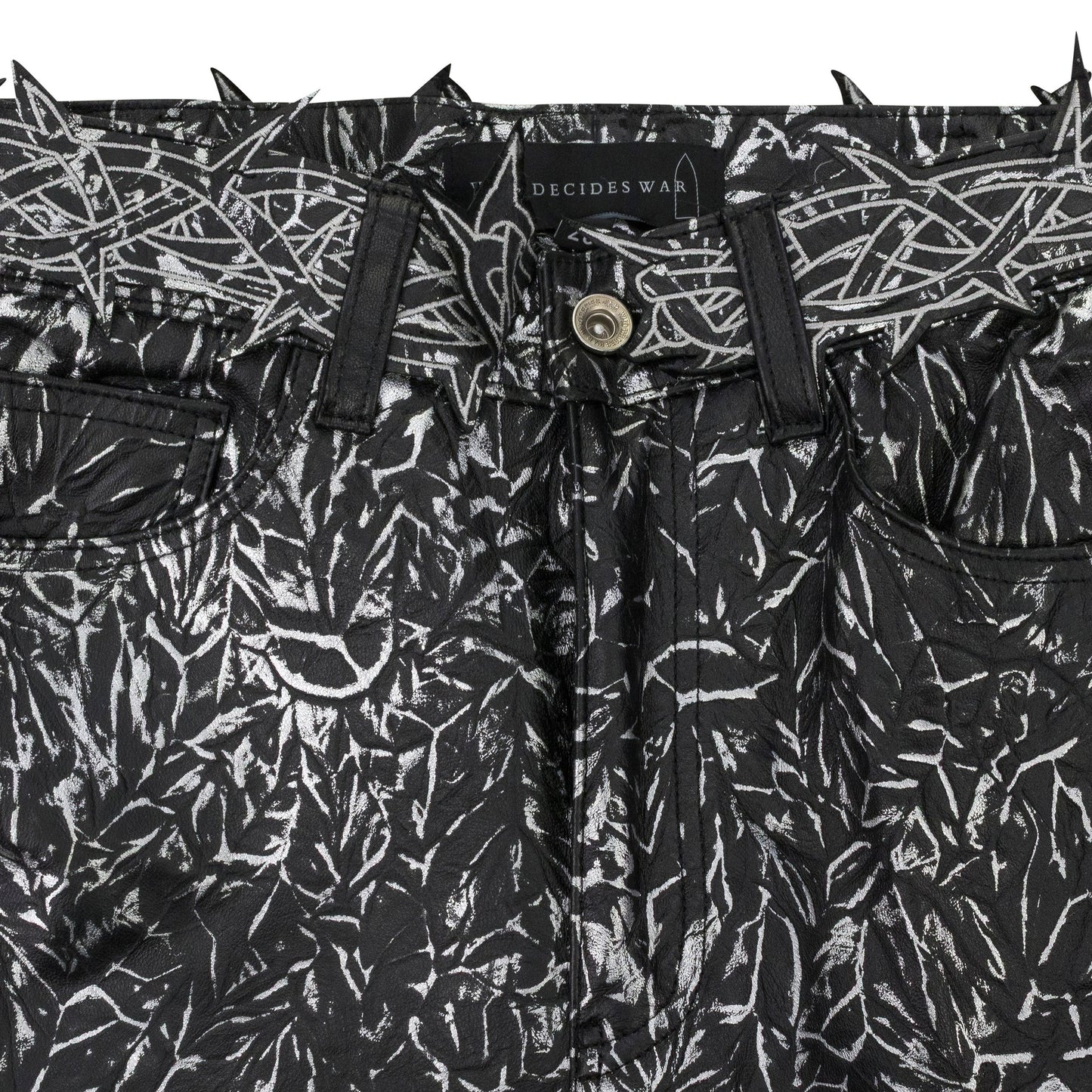 BLACK FOIL LEATHER PANTS