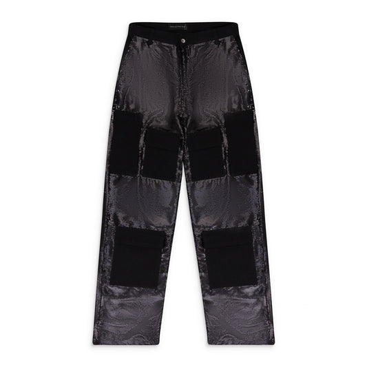 BLACK SEQUIN POCKET TROUSERS