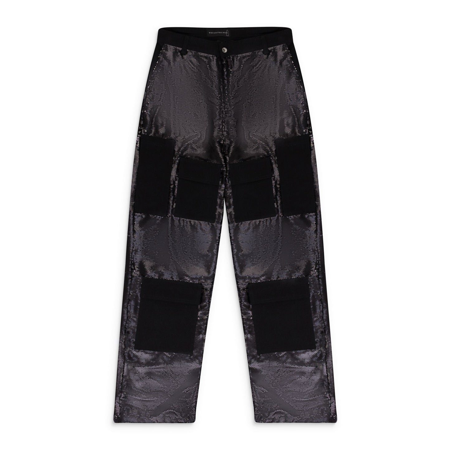 BLACK SEQUIN POCKET TROUSERS