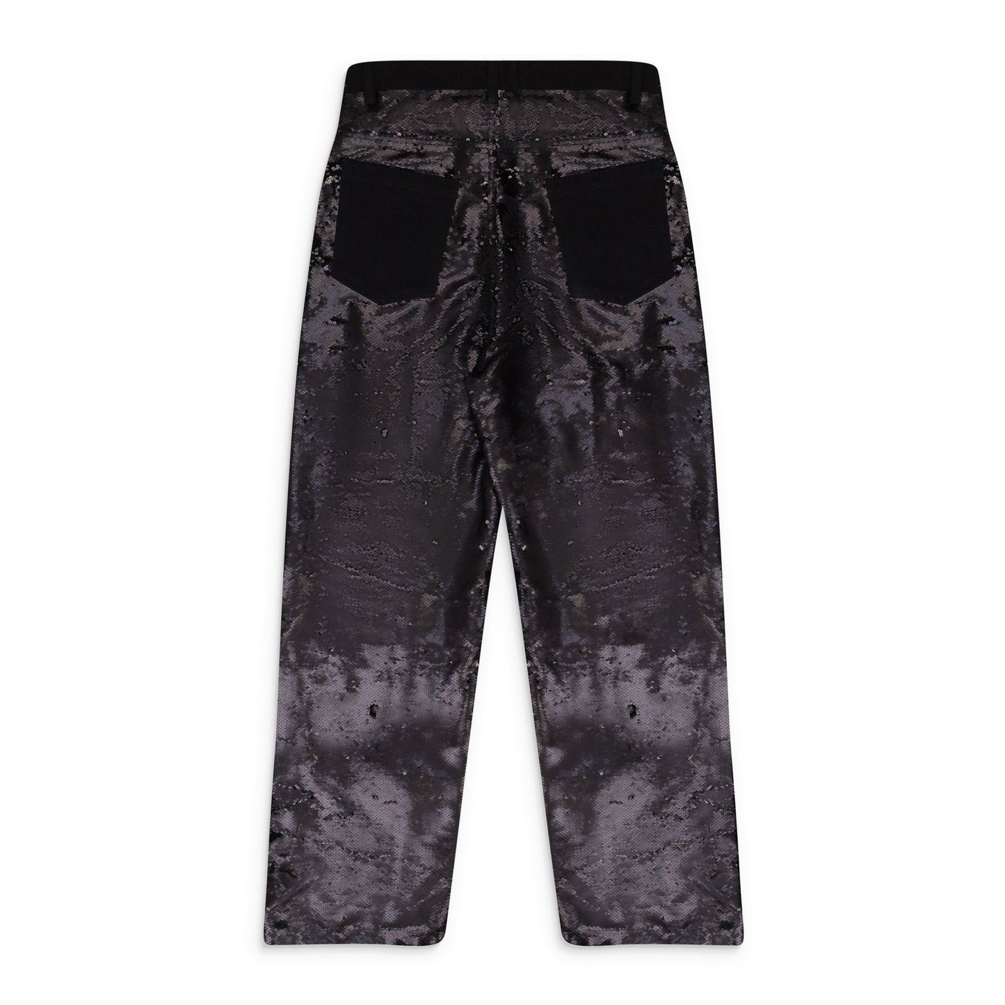 BLACK SEQUIN POCKET TROUSERS