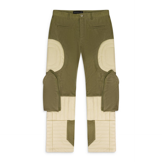 TAN RAISED WINDOW (LEATHER) PANTS