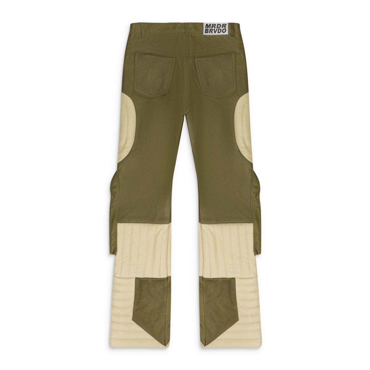 TAN RAISED WINDOW (LEATHER) PANTS