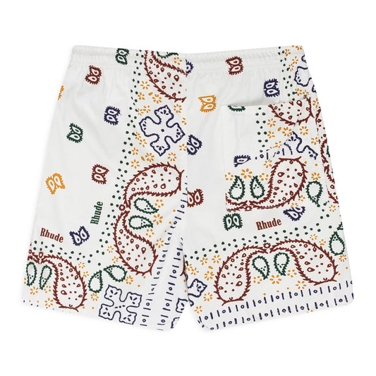 CREAM LOGO SWIM TRUNKS