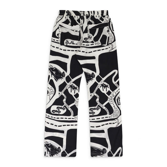 BLACK/WHITE STRADA SILK TRACK PANTS