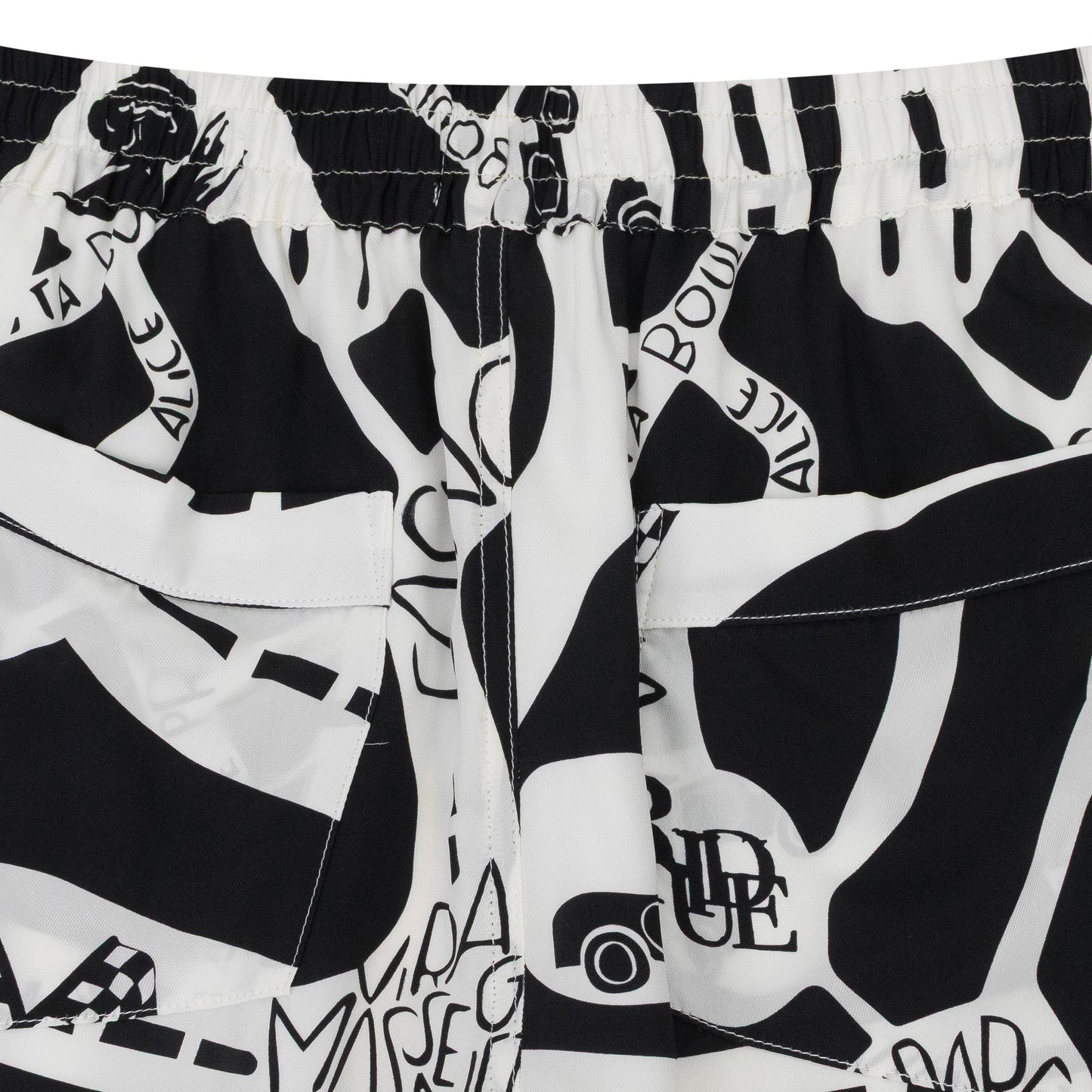 BLACK/WHITE STRADA SILK TRACK PANTS