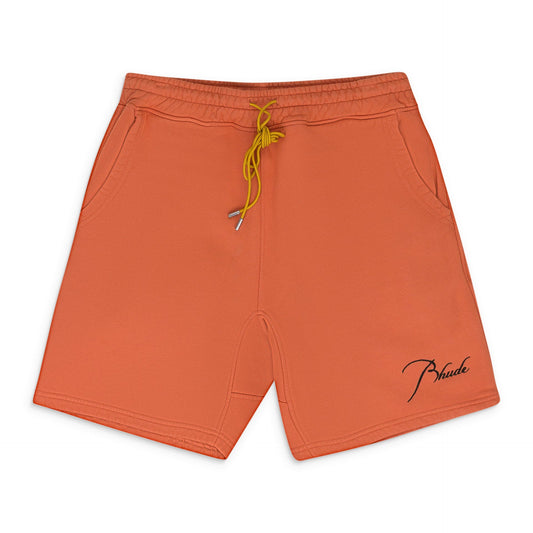 ORANGE SCRIPT LOGO SHORTS
