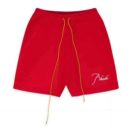 RED TERRY SHORTS