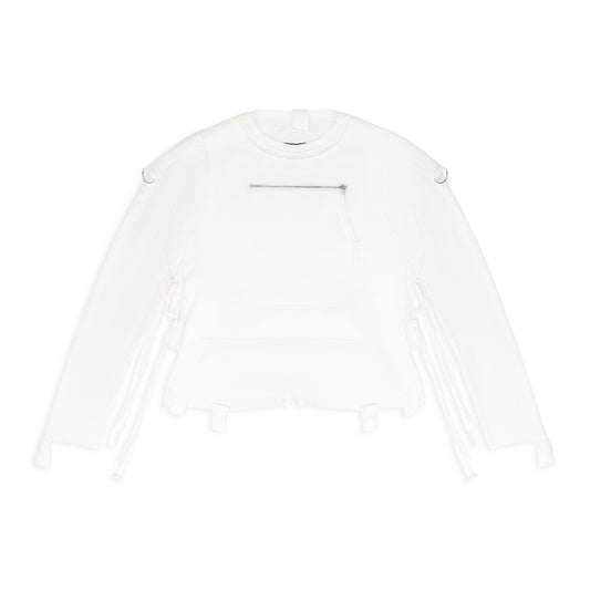 WHITE LAYERED JERSEY BUTTON-DOWN SHIRT