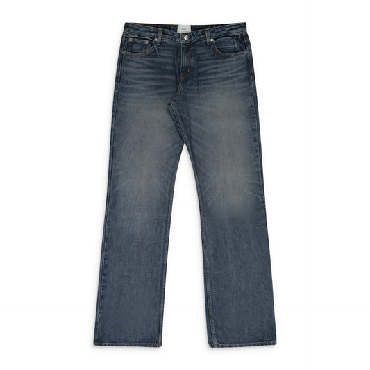 INDIGO LOW-WAIST FLARE DENIM BOOTCUT JEANS