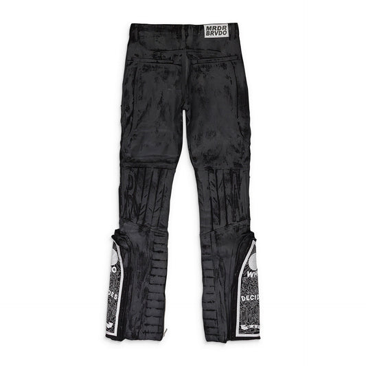 BLACK MRDR MOTO STRAIGHT-FIT JEANS