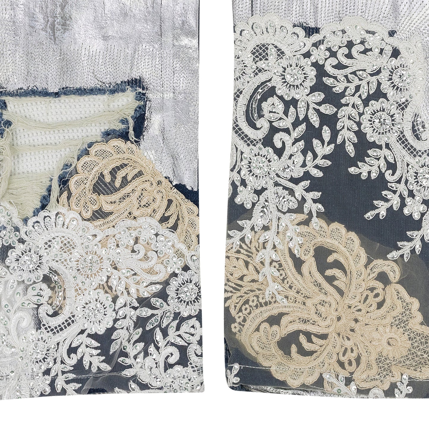 BLUE METAL LACE RELAXED-FIT JEANS