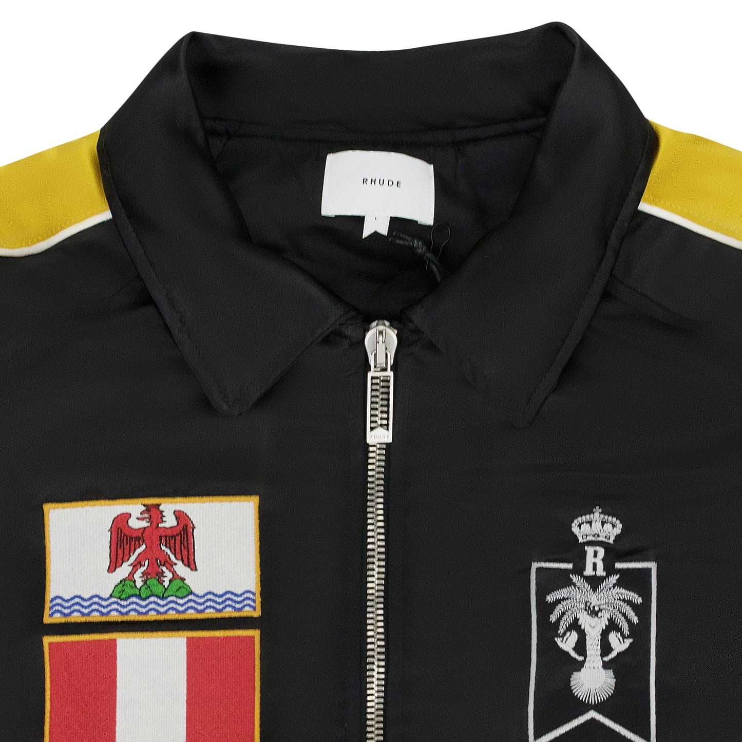 BLACK LE SOLEIL SATIN BOMBER