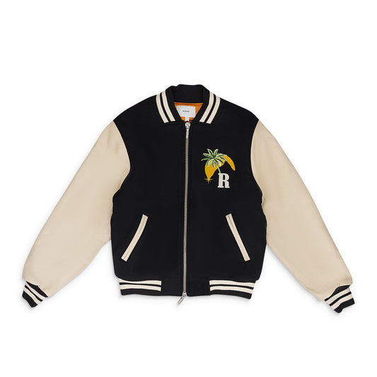 BLACK/CREAM GP VARSITY JACKET