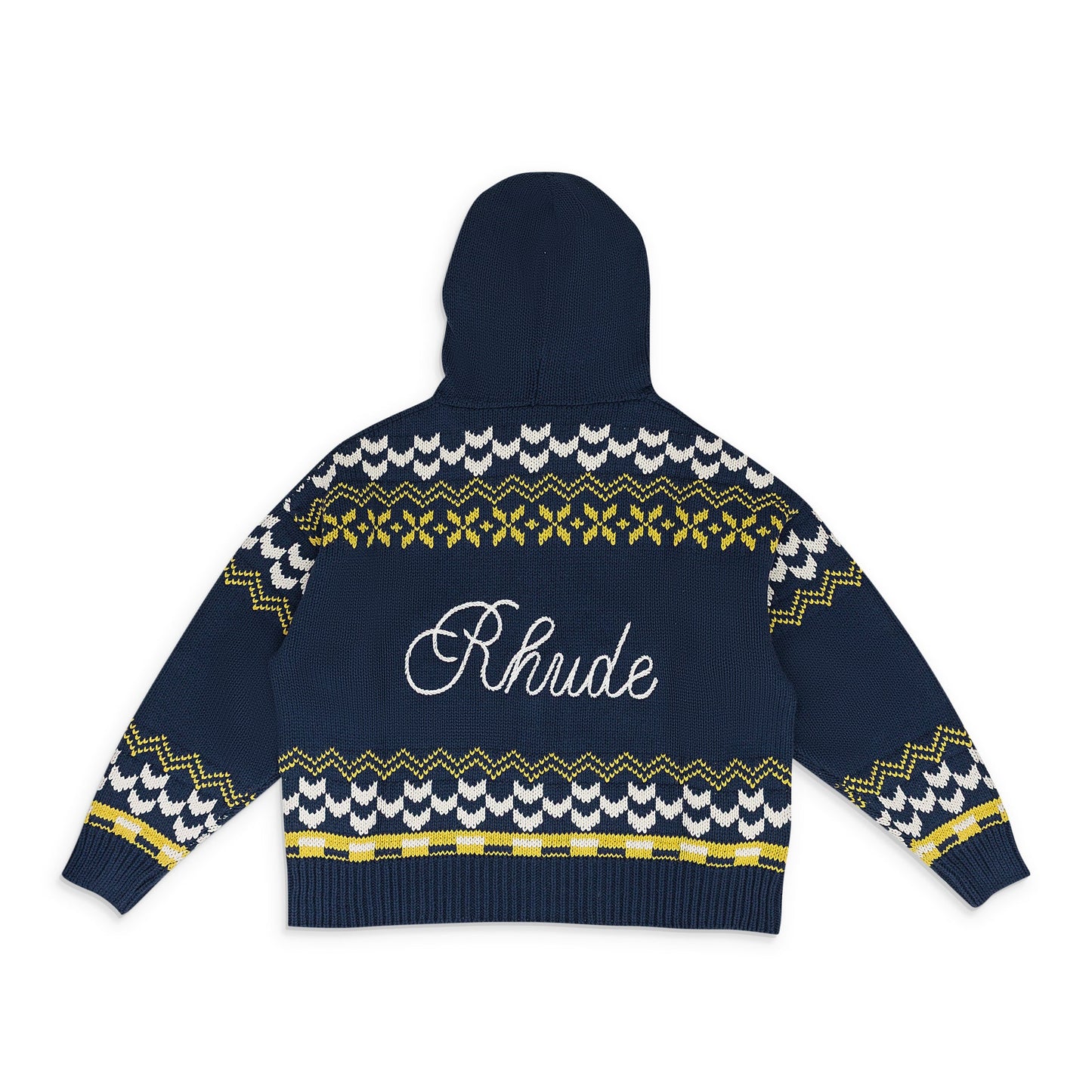 NAVY PALMA KNIT ZIP-UP SWEATER