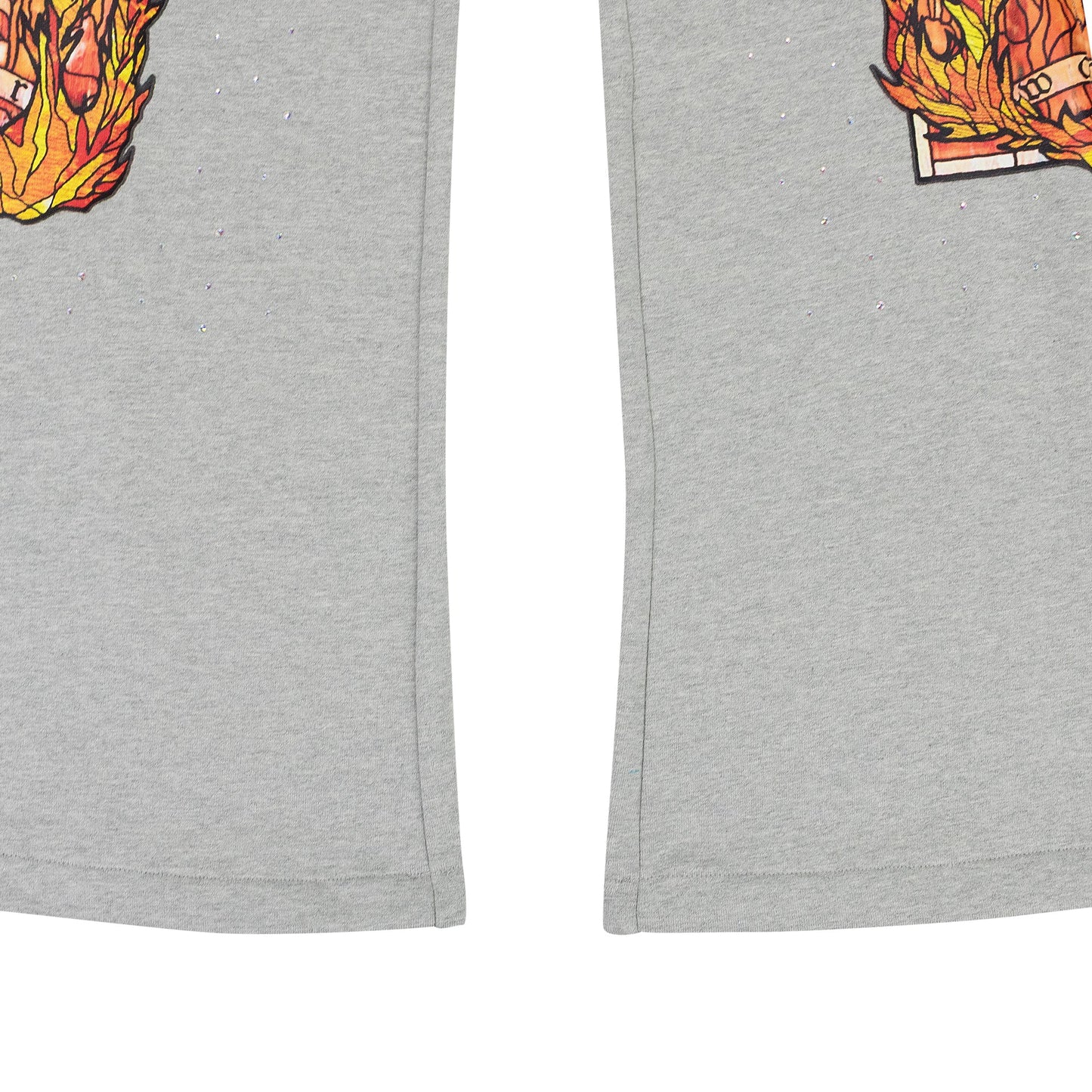 GRAY FLAME GLASS SWEATPANTS