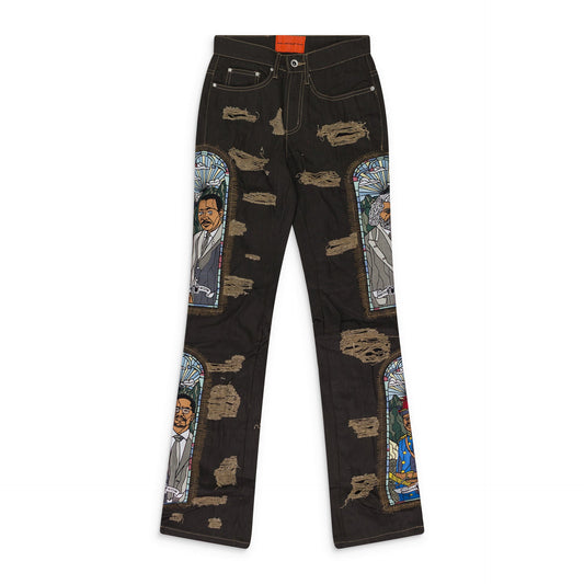 MULTICOLOR BARRIERS BOOTCUT JEANS