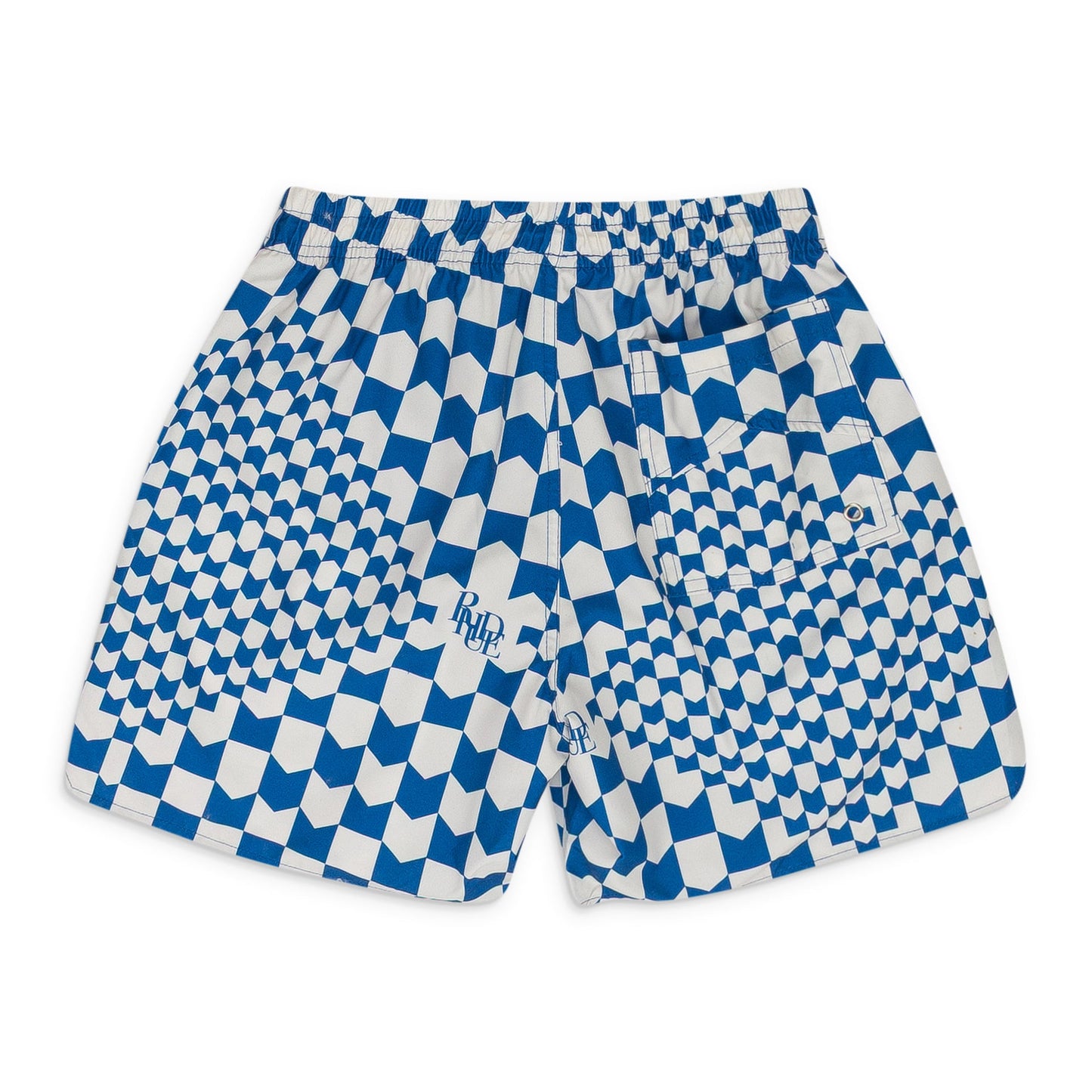 WHITE/BROWN CHEVRON SWIM TRUNKS