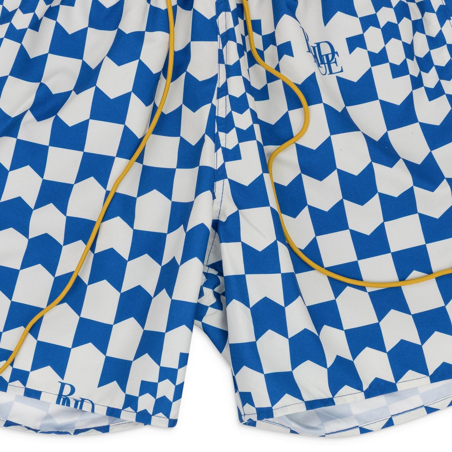 WHITE/BROWN CHEVRON SWIM TRUNKS