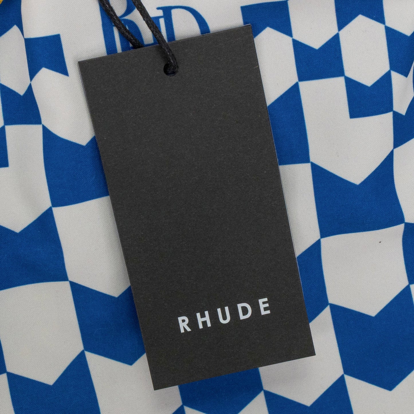 WHITE/BROWN CHEVRON SWIM TRUNKS