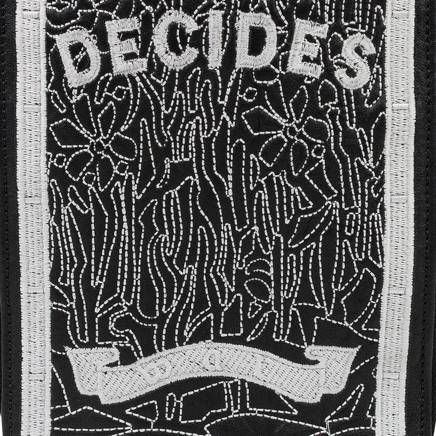 BLACK EMBROIDERED CROSSBODY BAG