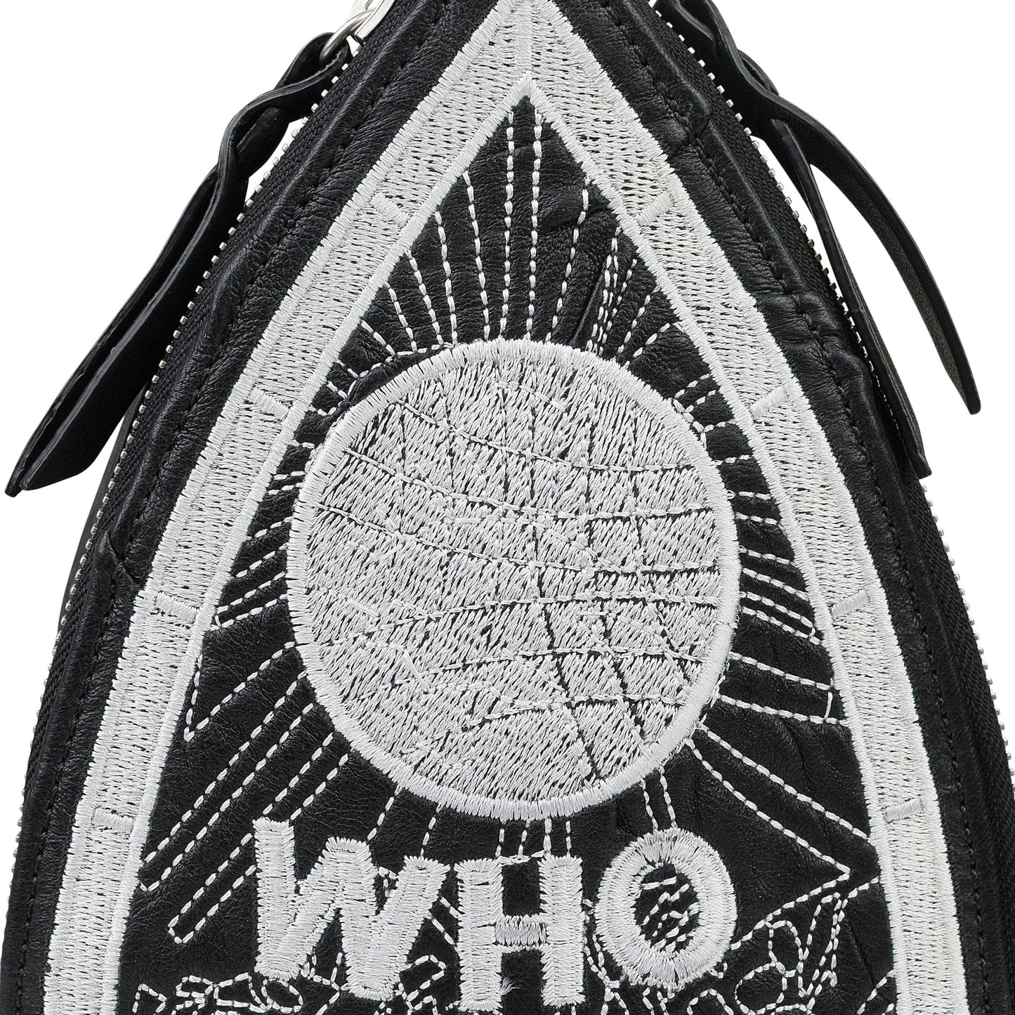 BLACK EMBROIDERED CROSSBODY BAG