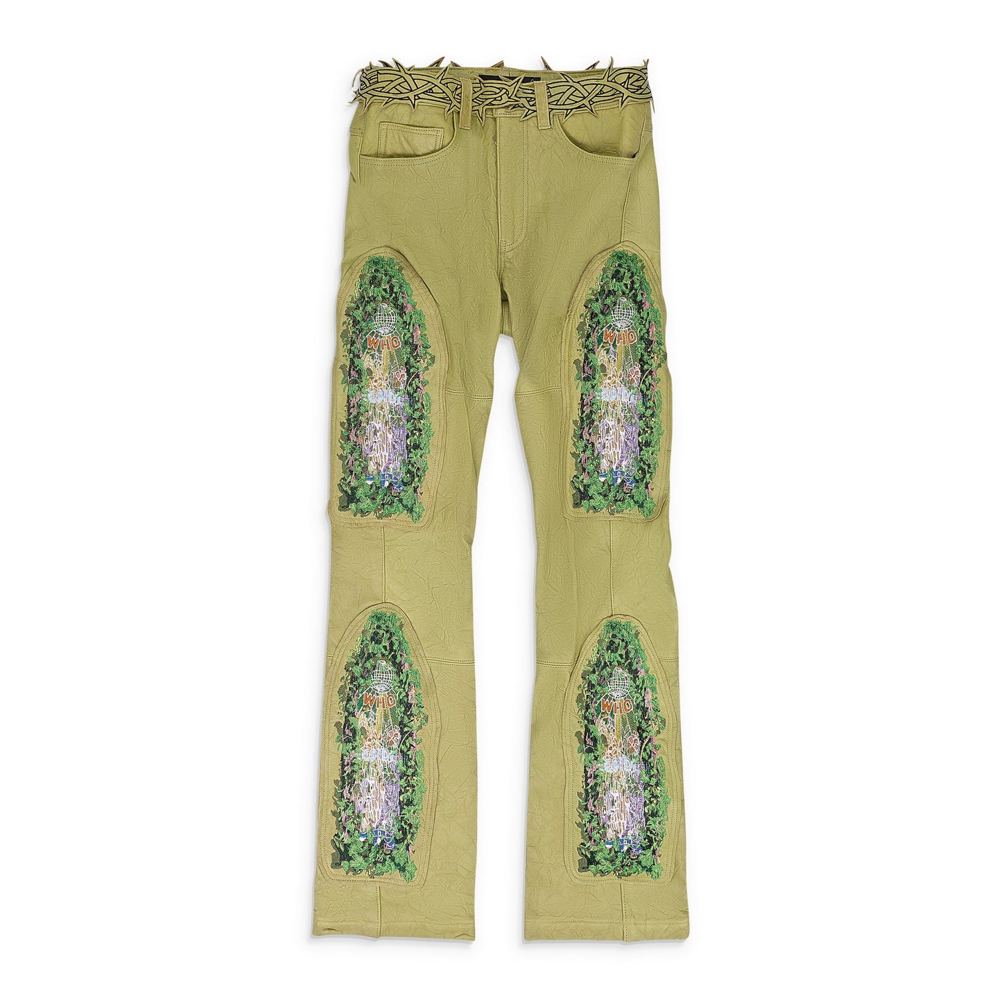 TAN GARDEN GLASS THORNED PANTS