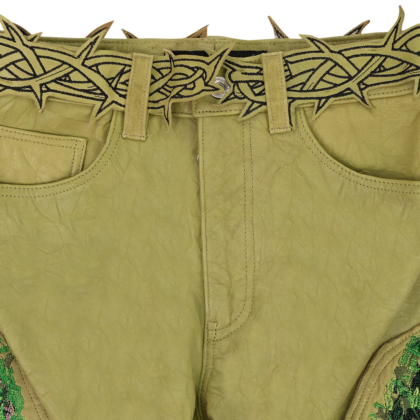 TAN GARDEN GLASS THORNED PANTS