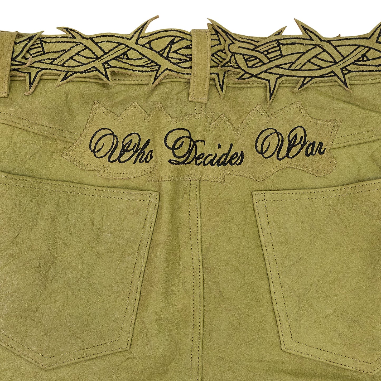 TAN GARDEN GLASS THORNED PANTS