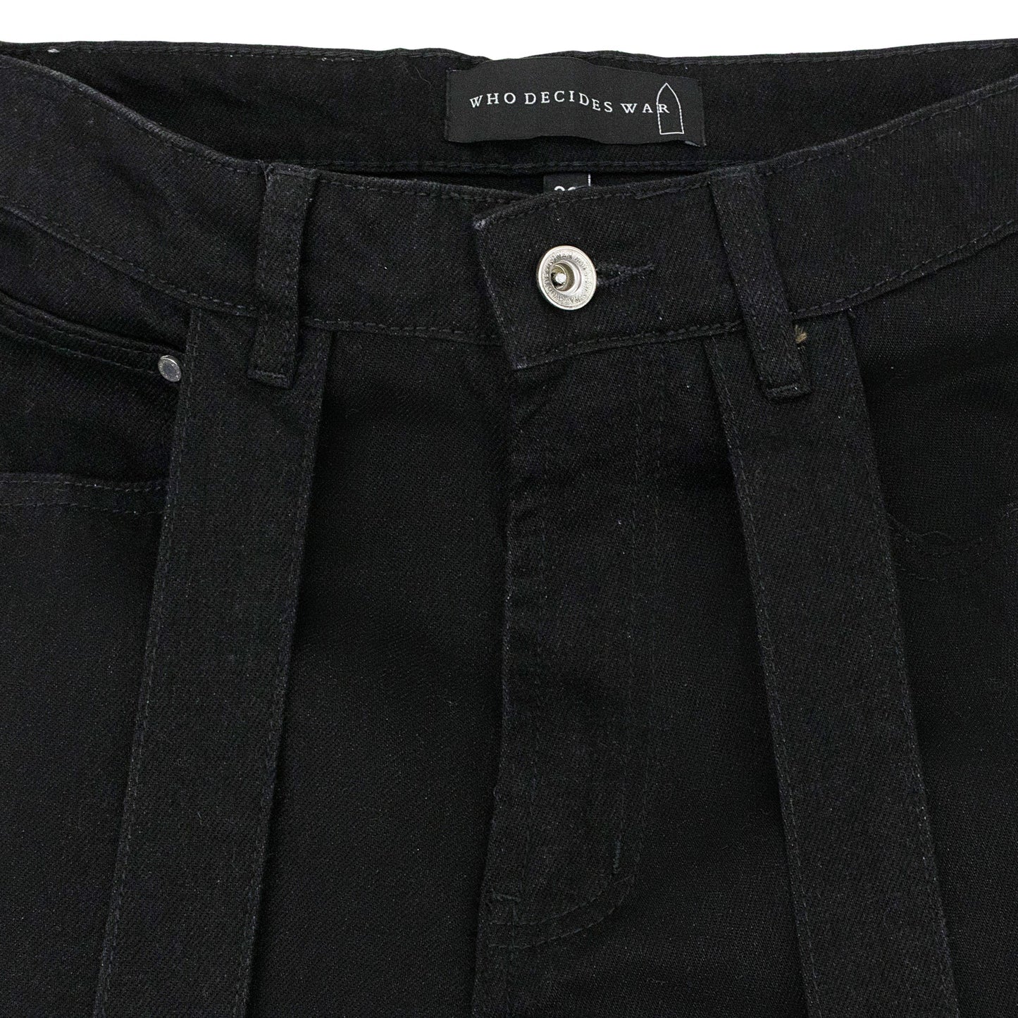 BLACK WINGED LOGO BONDAGE PANTS