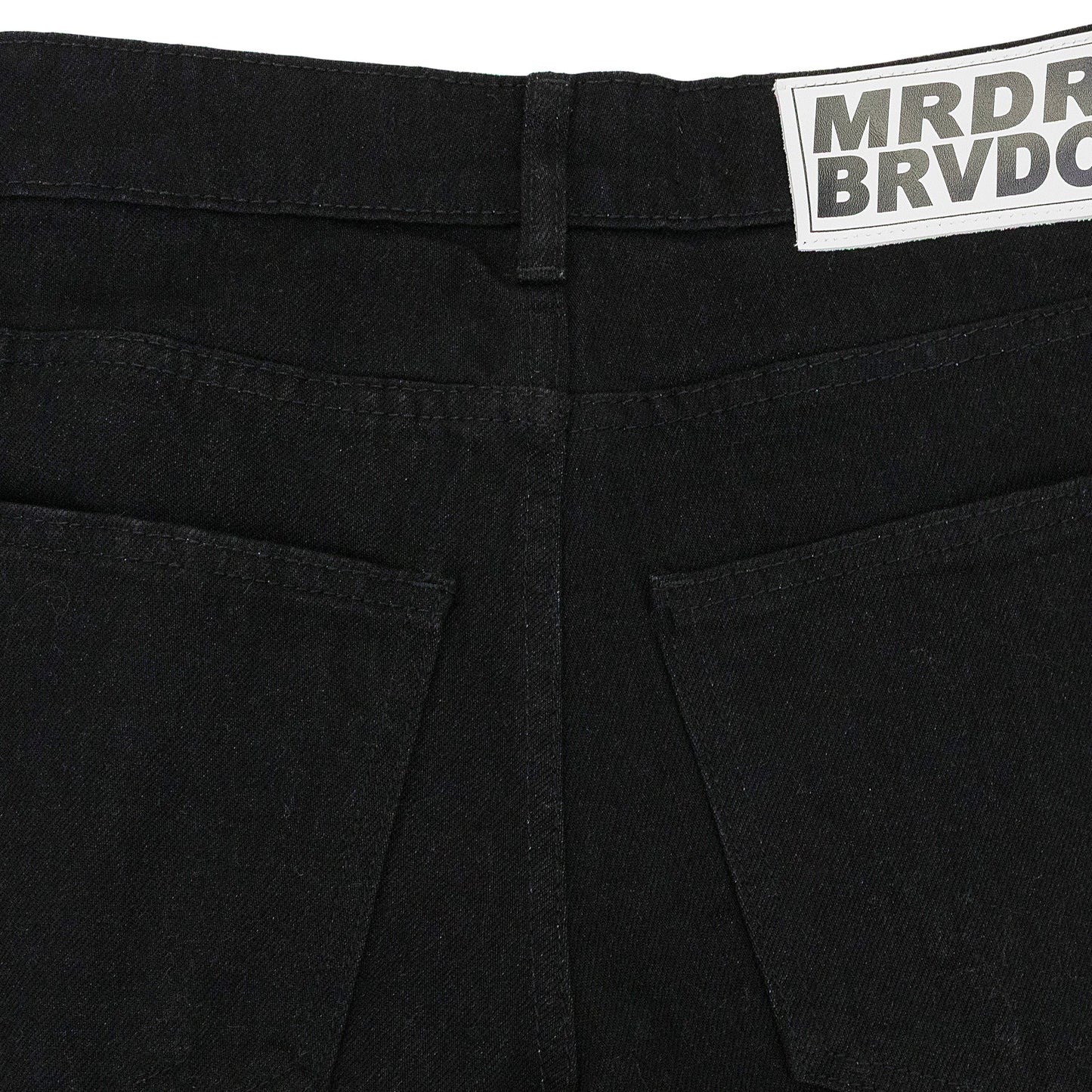 BLACK WINGED LOGO BONDAGE PANTS