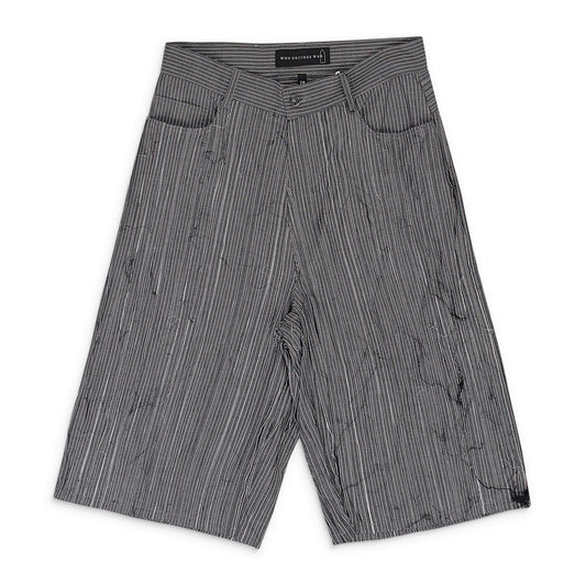 GRAY EXPOSED SEAM MID LENGTH SHORTS