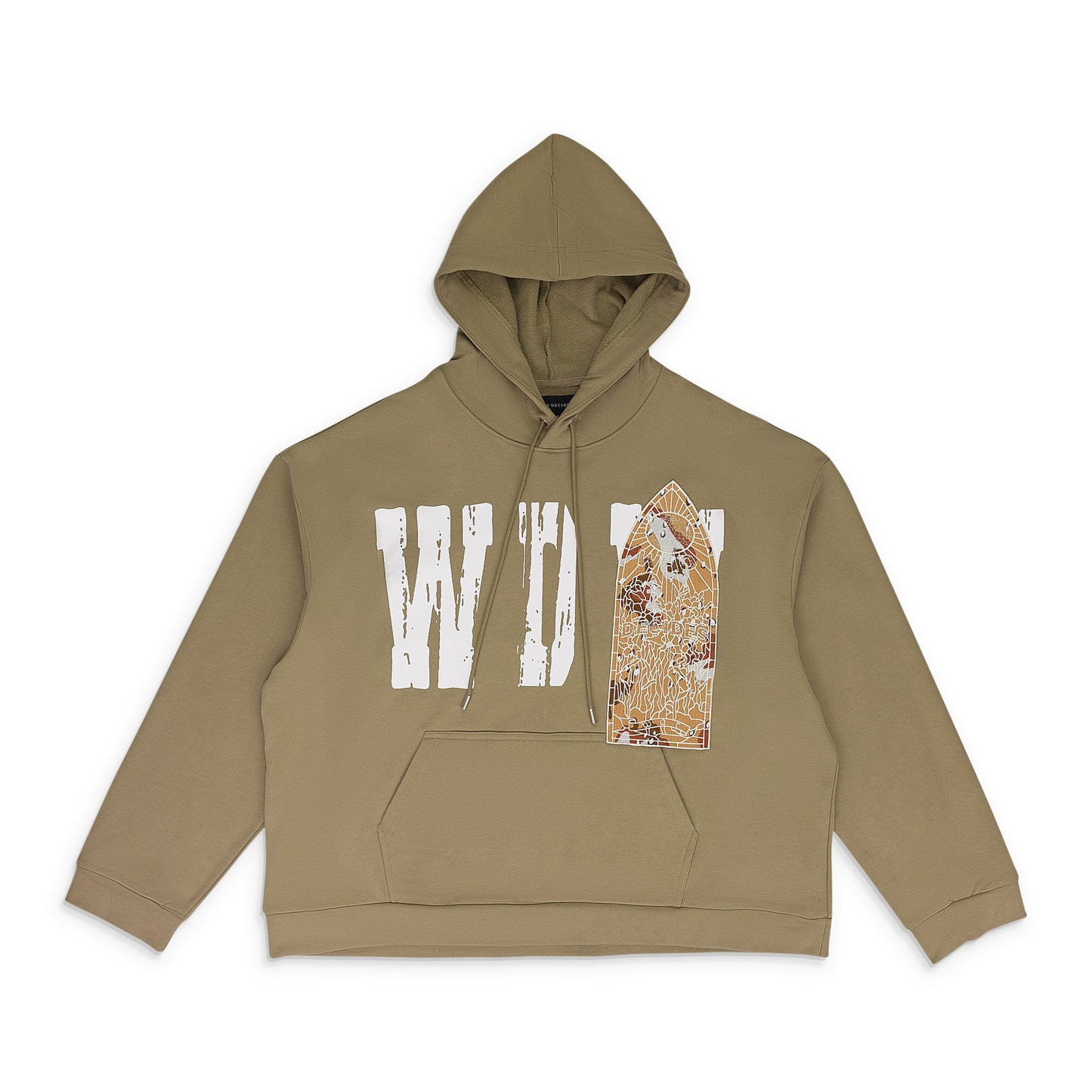 GREEN PATCHED HOODED SWEATSHIRT